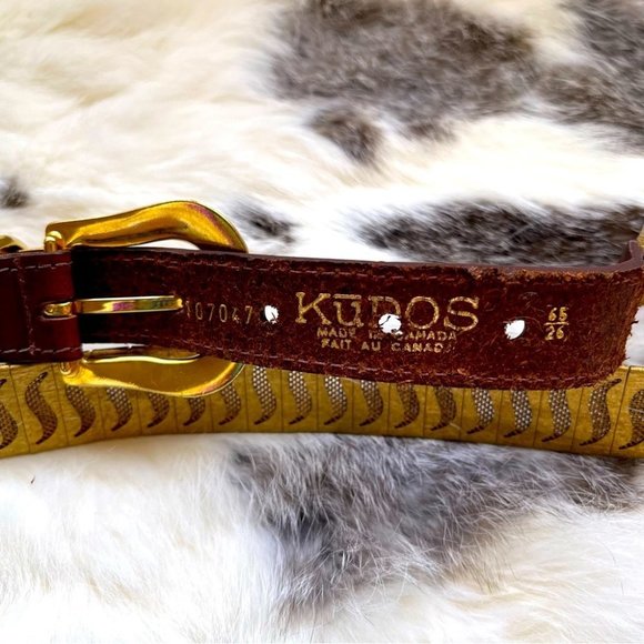 Vintage KUDOS  Canada leather metal mix media belt - Picture 5 of 5